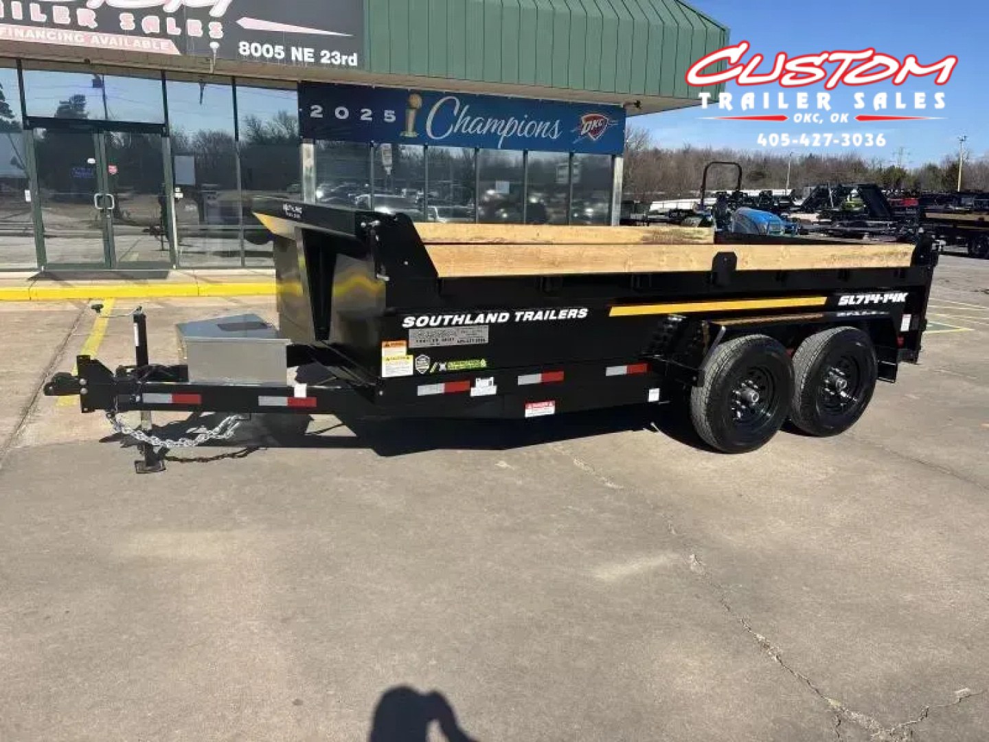 New #154158 2026 SOUTHLAND SL714 14 X 84 TANDEM AXLE 14K BUMPER PULL DUMP W/ SPARE TIRE