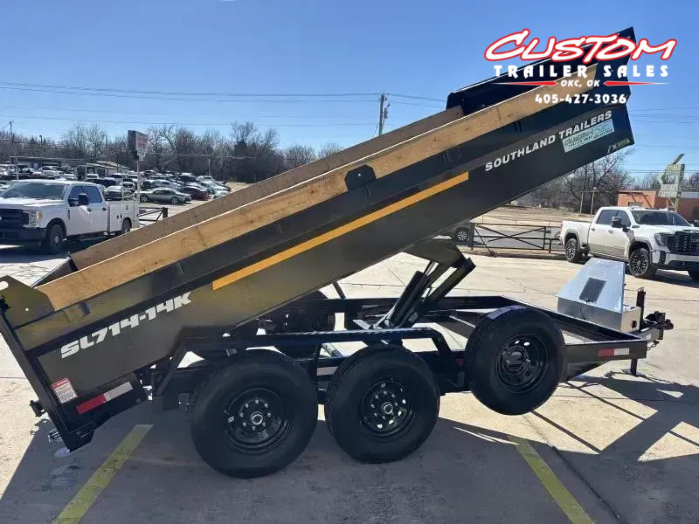 New #154158 2026 SOUTHLAND SL714 14 X 84 TANDEM AXLE 14K BUMPER PULL DUMP W/ SPARE TIRE