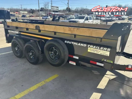 New #154158 2026 SOUTHLAND SL714 14 X 84 TANDEM AXLE 14K BUMPER PULL DUMP W/ SPARE TIRE