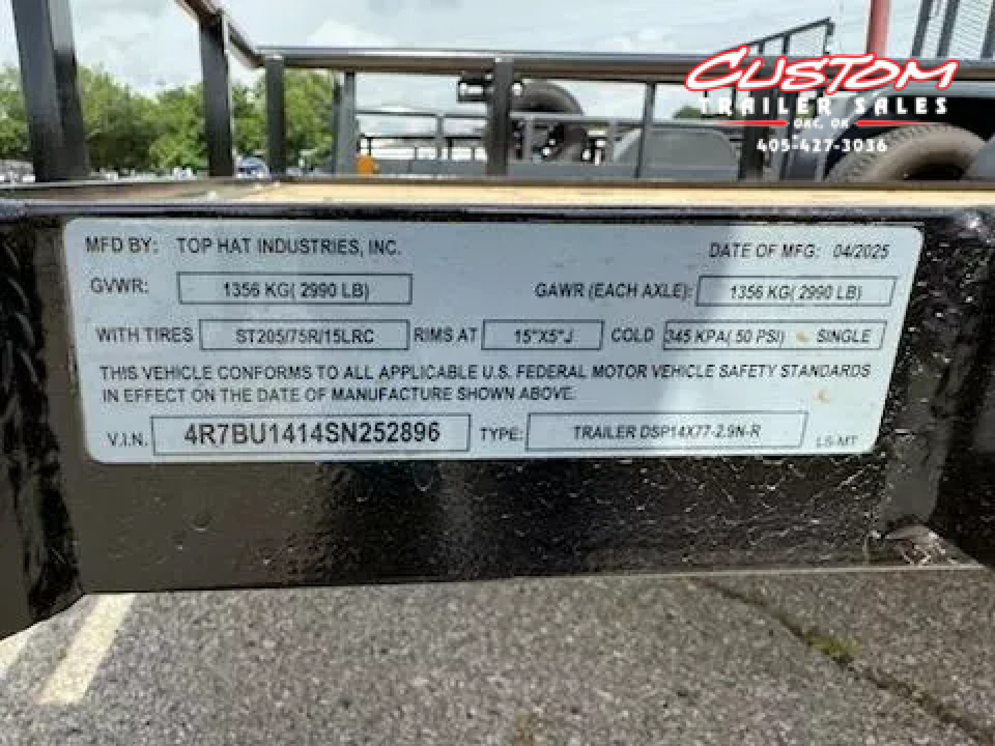 New #252896 2025 TOP HAT DSP 14 X 77 SINGLE AXLE PIPE TOP 3K UTILITY W/ REAR RAMP GATE