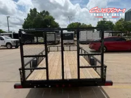 New #252896 2025 TOP HAT DSP 14 X 77 SINGLE AXLE PIPE TOP 3K UTILITY W/ REAR RAMP GATE