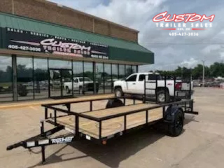 New #252896 2025 TOP HAT DSP 14 X 77 SINGLE AXLE PIPE TOP 3K UTILITY W/ REAR RAMP GATE