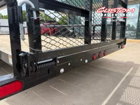 New #252896 2025 TOP HAT DSP 14 X 77 SINGLE AXLE PIPE TOP 3K UTILITY W/ REAR RAMP GATE