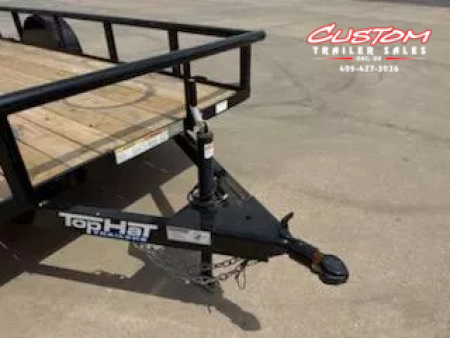 New #252896 2025 TOP HAT DSP 14 X 77 SINGLE AXLE PIPE TOP 3K UTILITY W/ REAR RAMP GATE