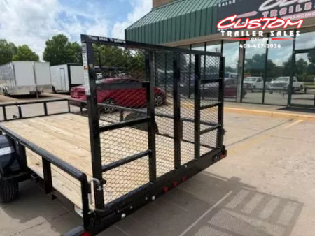 New #252896 2025 TOP HAT DSP 14 X 77 SINGLE AXLE PIPE TOP 3K UTILITY W/ REAR RAMP GATE