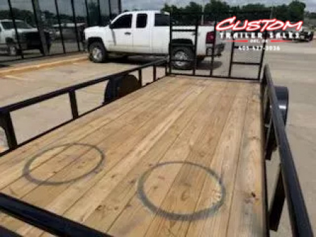 New #252896 2025 TOP HAT DSP 14 X 77 SINGLE AXLE PIPE TOP 3K UTILITY W/ REAR RAMP GATE