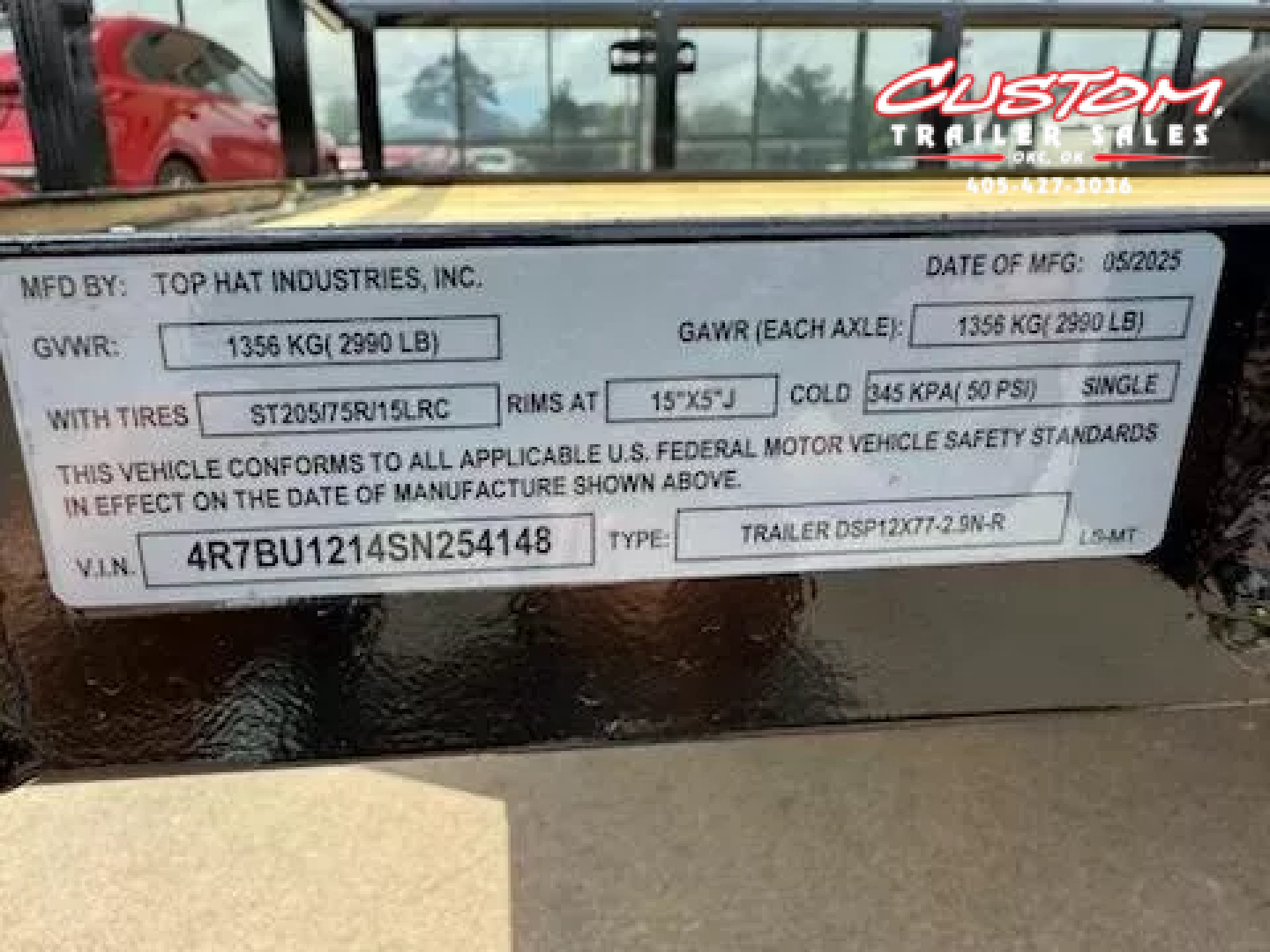 New #254148 2025 TOP HAT DSP 12 X 77 SINGLE AXLE PIPE TOP 3.5K UTILITY W/ 2' DOVE & 36" RAMP GATE