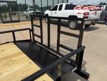 New #254148 2025 TOP HAT DSP 12 X 77 SINGLE AXLE PIPE TOP 3.5K UTILITY W/ 2' DOVE & 36" RAMP GATE