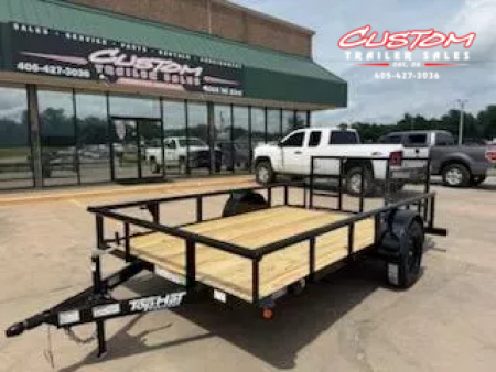 New #254149 2025 TOP HAT DSP 12 X 77 SINGLE AXLE PIPE TOP 3.5K UTILITY W/ 2' DOVE & 36" RAMP GATE