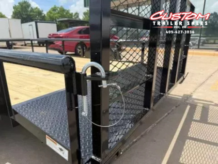 New #254149 2025 TOP HAT DSP 12 X 77 SINGLE AXLE PIPE TOP 3.5K UTILITY W/ 2' DOVE & 36" RAMP GATE