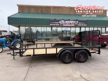 New #254635 2025 TOP HAT EP 14 X 77 TANDEM AXLE PIPE TOP 7K UTILITY W/ 48  RAMP GATE