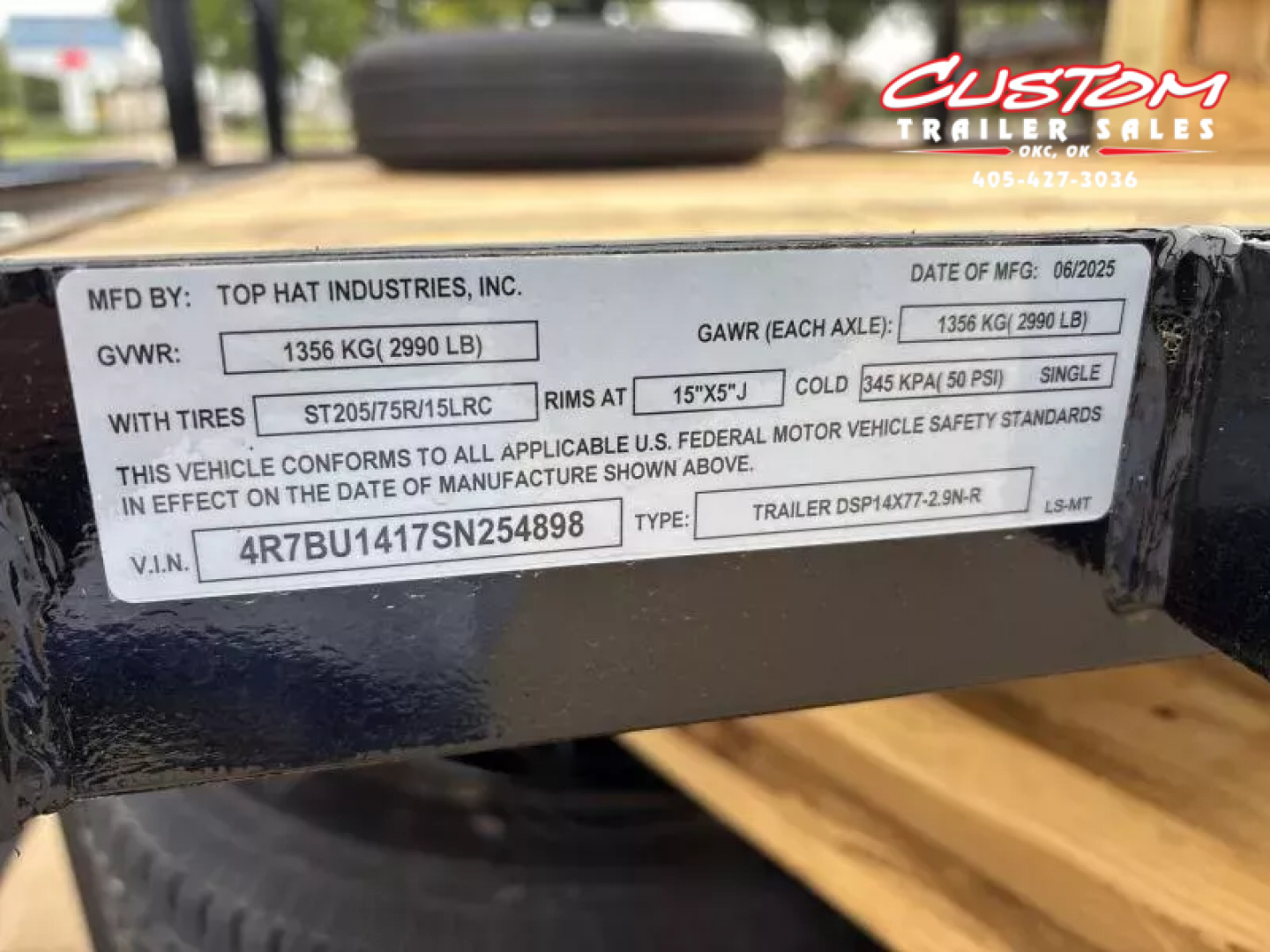 New #254898 2025 TOP HAT DSP 14 X 77 SINGLE AXLE PIPE TOP 3K UTILITY W/ REAR RAMP GATE