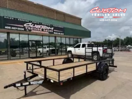 New #254898 2025 TOP HAT DSP 14 X 77 SINGLE AXLE PIPE TOP 3K UTILITY W/ REAR RAMP GATE