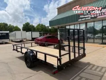 New #254898 2025 TOP HAT DSP 14 X 77 SINGLE AXLE PIPE TOP 3K UTILITY W/ REAR RAMP GATE