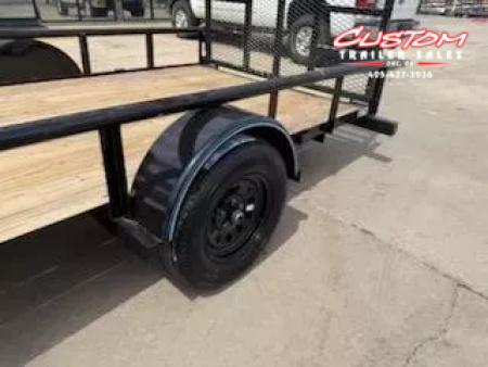 New #254898 2025 TOP HAT DSP 14 X 77 SINGLE AXLE PIPE TOP 3K UTILITY W/ REAR RAMP GATE