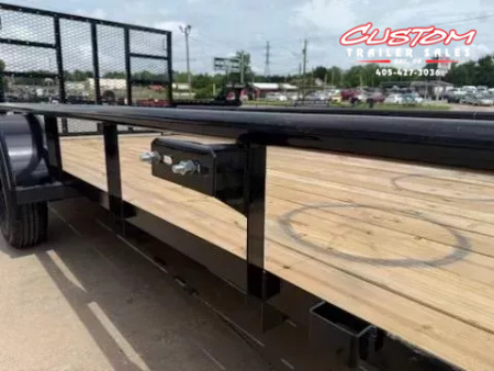 New #254898 2025 TOP HAT DSP 14 X 77 SINGLE AXLE PIPE TOP 3K UTILITY W/ REAR RAMP GATE