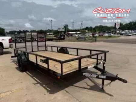 New #254898 2025 TOP HAT DSP 14 X 77 SINGLE AXLE PIPE TOP 3K UTILITY W/ REAR RAMP GATE