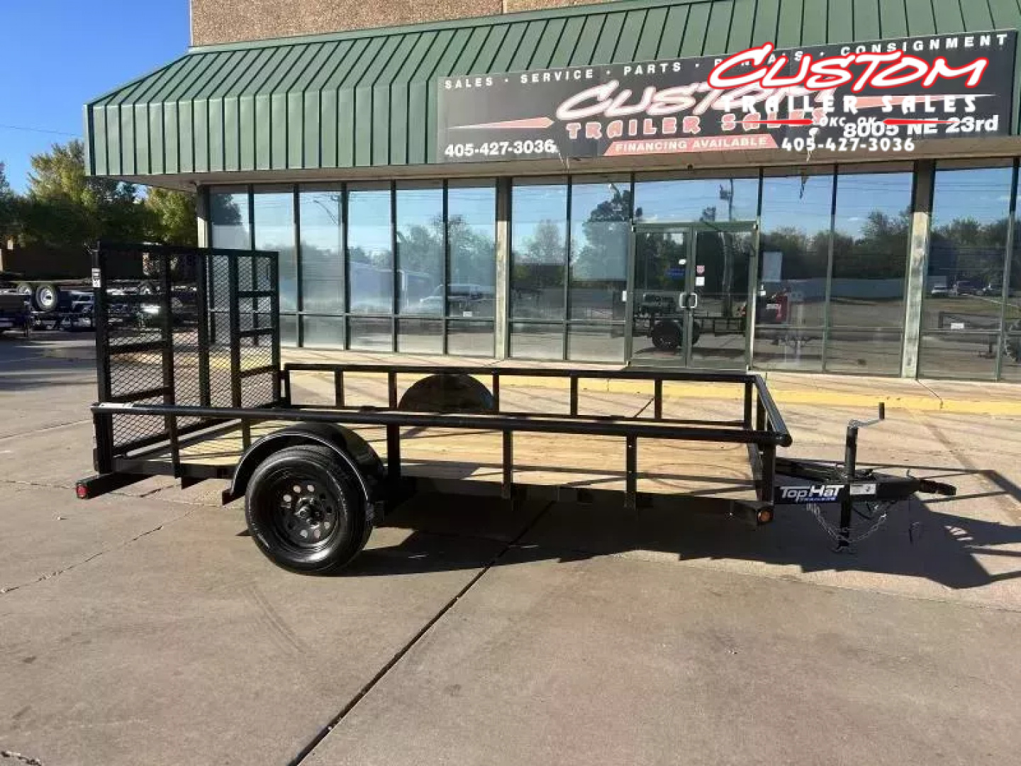 New #255071 2026 TOP HAT DSP 12 X 77 SINGLE AXLE PIPE TOP 3.5K UTILITY TRAILER W/ REAR RAMP GATE