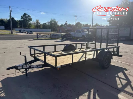 New #255071 2026 TOP HAT DSP 12 X 77 SINGLE AXLE PIPE TOP 3.5K UTILITY TRAILER W/ REAR RAMP GATE