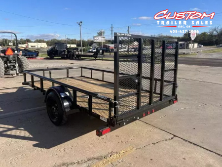 New #255071 2026 TOP HAT DSP 12 X 77 SINGLE AXLE PIPE TOP 3.5K UTILITY TRAILER W/ REAR RAMP GATE