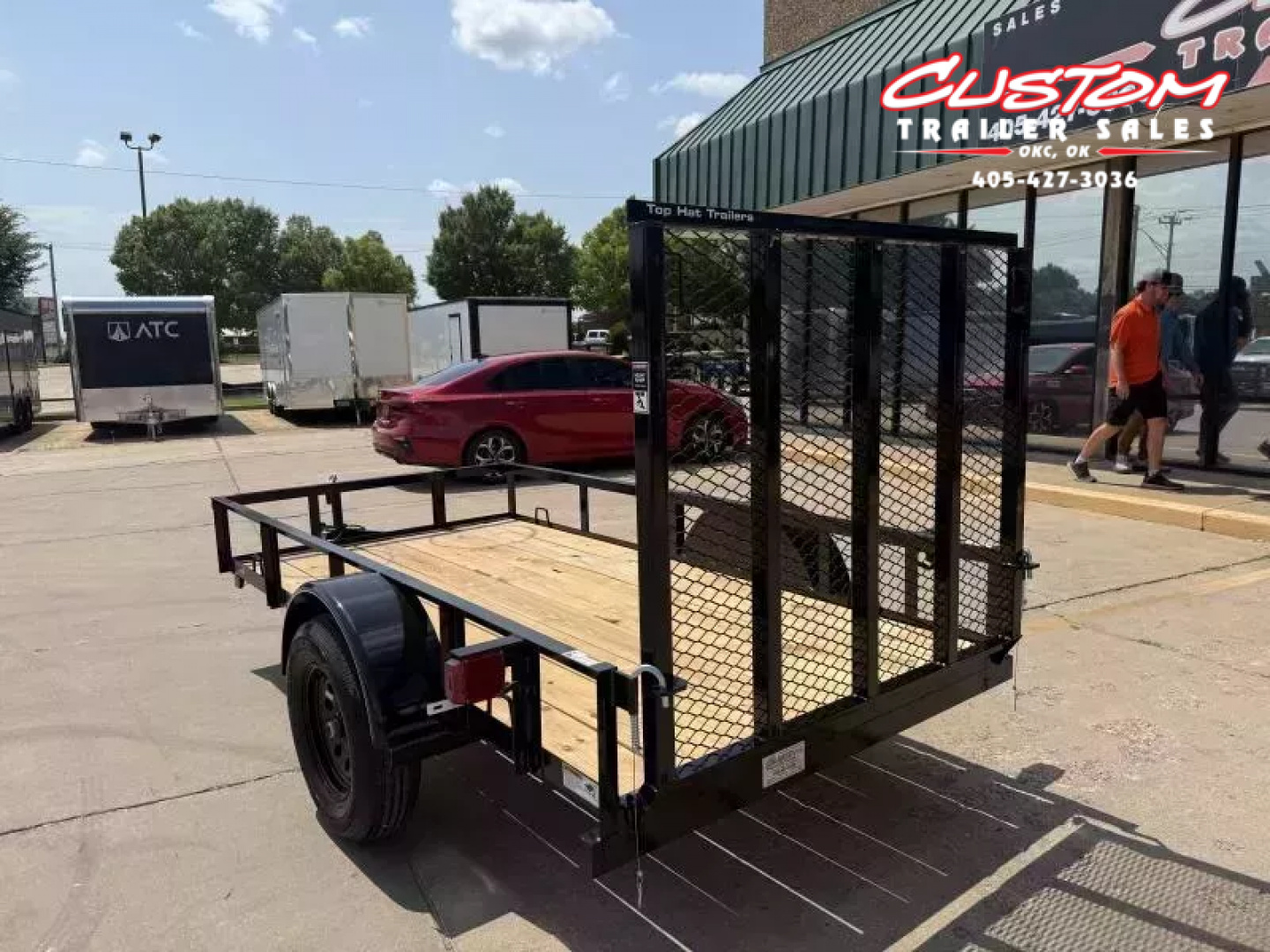 New #257032 2026 TOP HAT DJX 5 X 10 SINGLE AXLE ANGLE TOP 3.5K UTILITY W/ 48" RAMP GATE