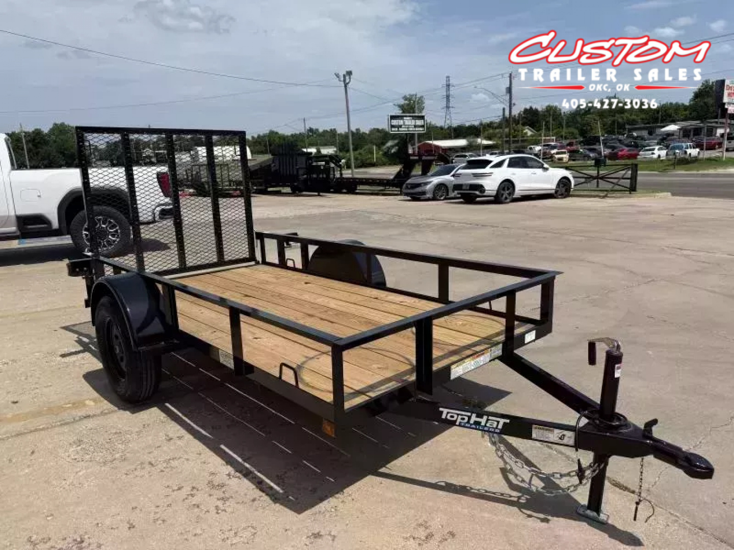 New #257032 2026 TOP HAT DJX 5 X 10 SINGLE AXLE ANGLE TOP 3.5K UTILITY W/ 48" RAMP GATE