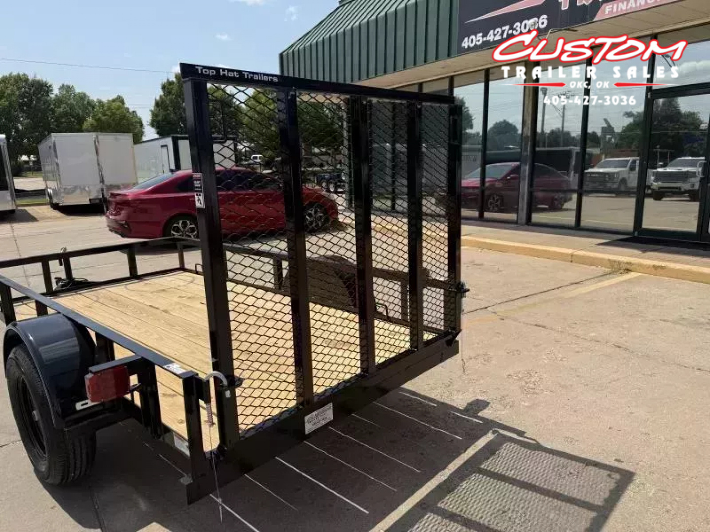 New #257032 2026 TOP HAT DJX 5 X 10 SINGLE AXLE ANGLE TOP 3.5K UTILITY W/ 48" RAMP GATE