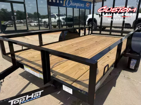 New #257032 2026 TOP HAT DJX 5 X 10 SINGLE AXLE ANGLE TOP 3.5K UTILITY W/ 48" RAMP GATE