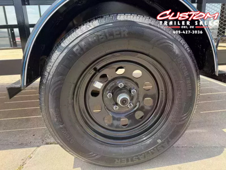 New #257032 2026 TOP HAT DJX 5 X 10 SINGLE AXLE ANGLE TOP 3.5K UTILITY W/ 48" RAMP GATE