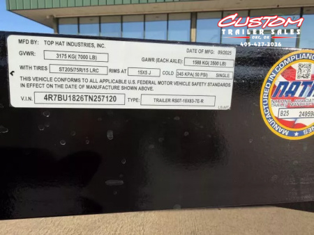 New #257120 2026 TOP HAT RS07 18 X 83 TANDEM AXLE 7K STEEL FLOOR CAR HAULER
