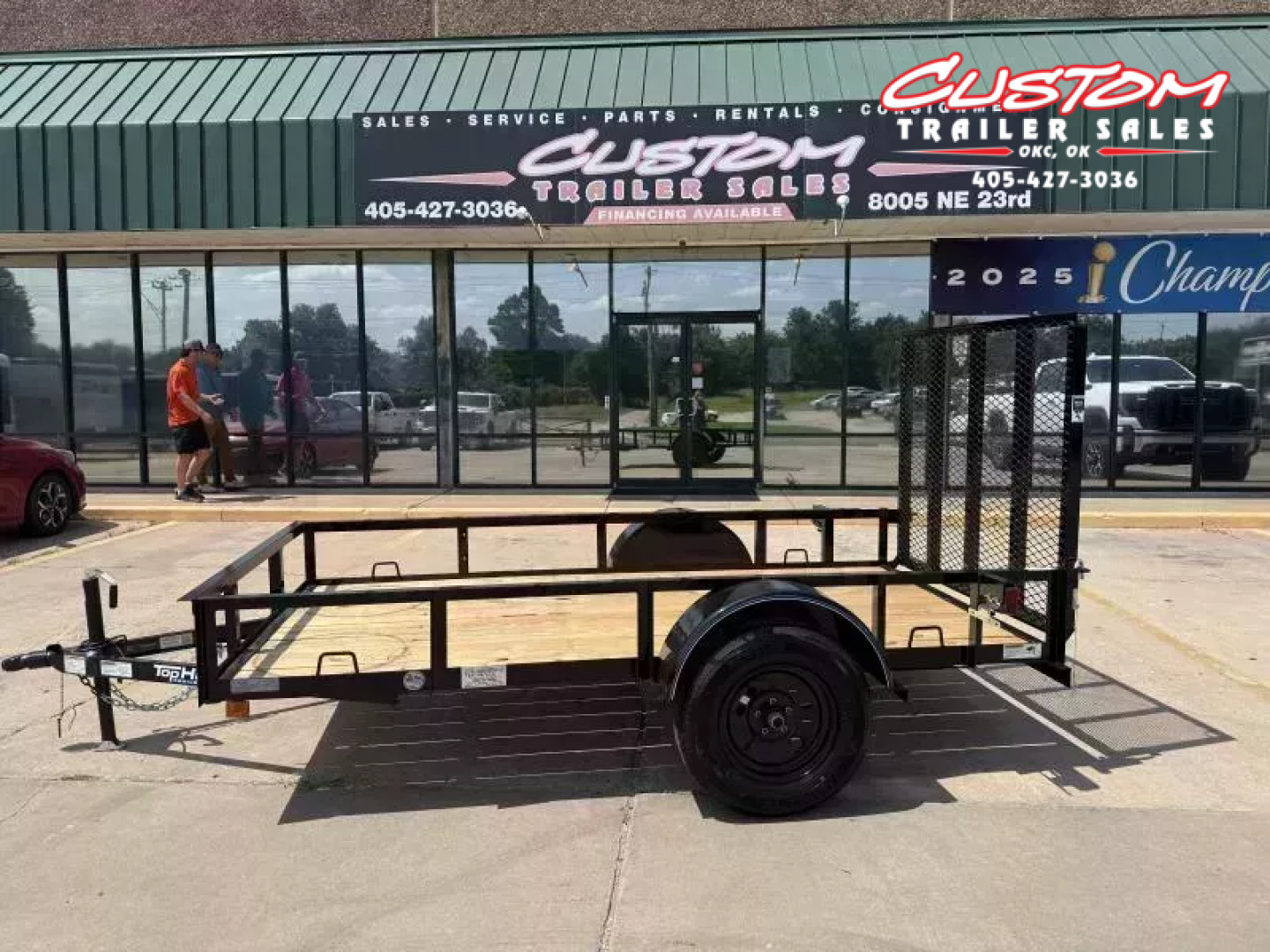 New #257465 2026 TOP HAT DJX 5 X 10 SINGLE AXLE ANGLE TOP 3.5K UTILITY W/ 48" RAMP GATE