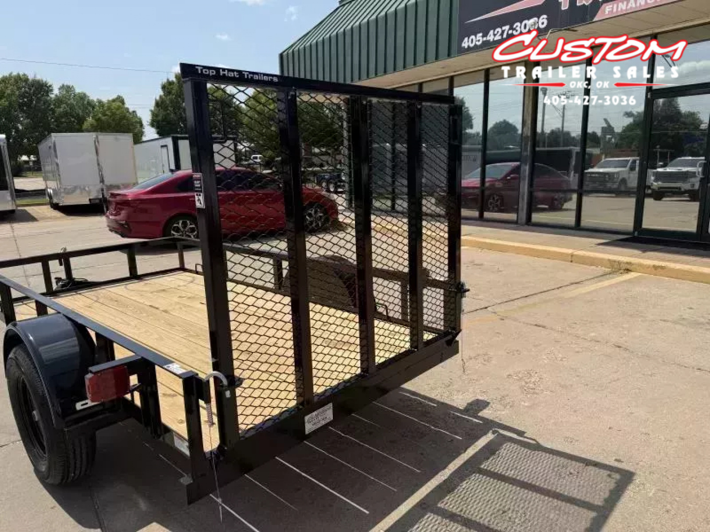 New #257465 2026 TOP HAT DJX 5 X 10 SINGLE AXLE ANGLE TOP 3.5K UTILITY W/ 48" RAMP GATE