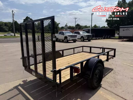 New #257465 2026 TOP HAT DJX 5 X 10 SINGLE AXLE ANGLE TOP 3.5K UTILITY W/ 48" RAMP GATE