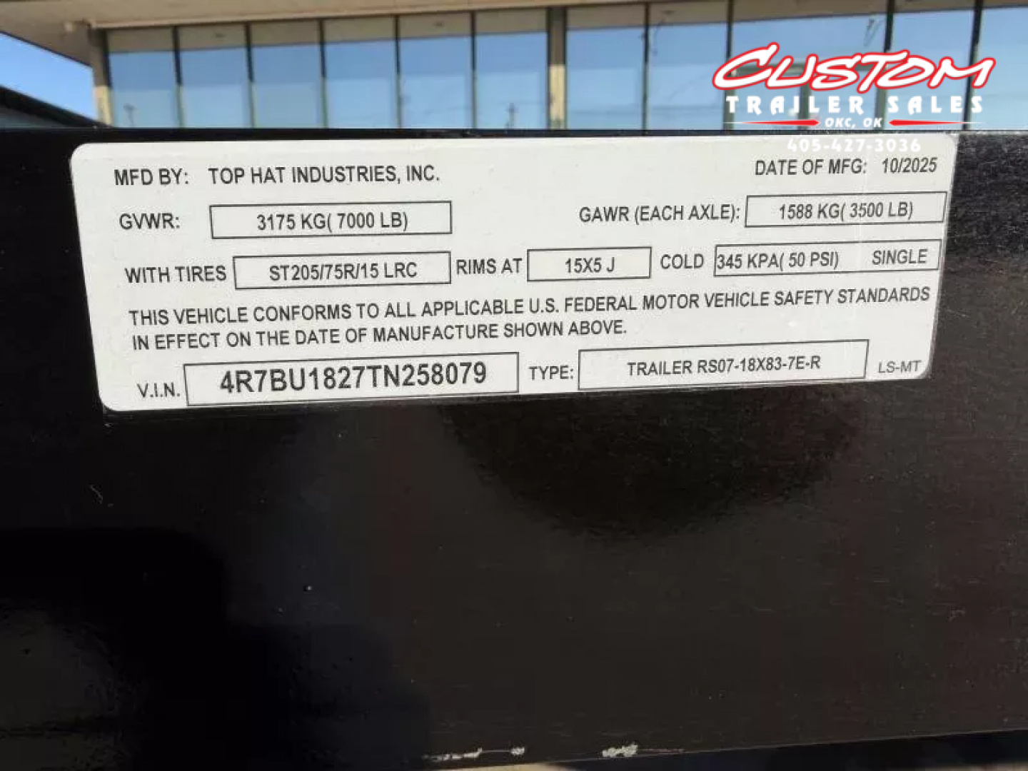 New #258079 2026 TOP HAT RS07 18 X 83 TANDEM AXLE 7K STEEL FLOOR CAR HAULER