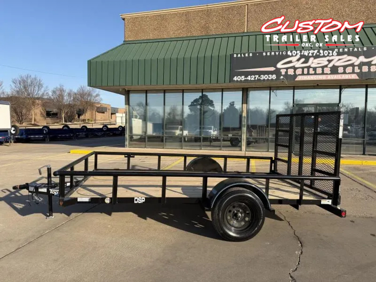New #258419 2026 TOP HAT DSP 12 X 77 SINGLE AXLE PIPE TOP 3.5K UTILITY TRAILER W/ REAR RAMP GATE