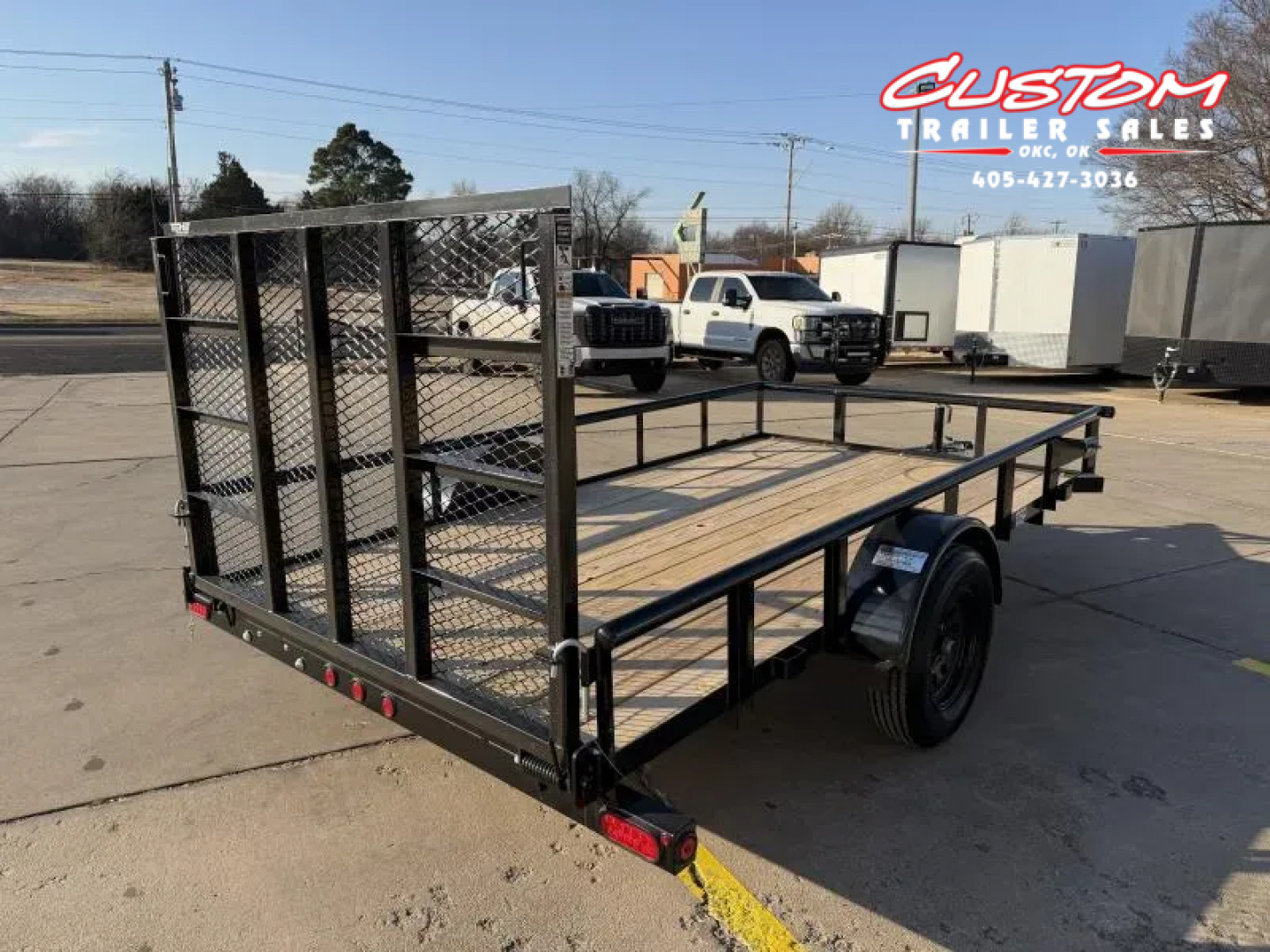 New #258419 2026 TOP HAT DSP 12 X 77 SINGLE AXLE PIPE TOP 3.5K UTILITY TRAILER W/ REAR RAMP GATE