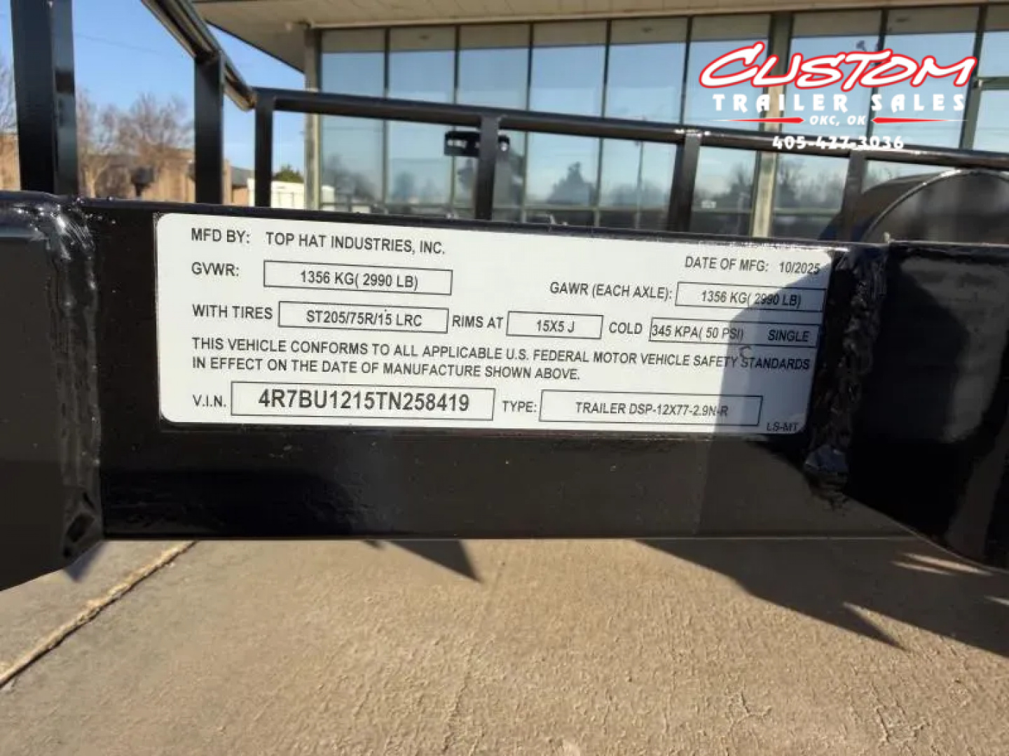 New #258419 2026 TOP HAT DSP 12 X 77 SINGLE AXLE PIPE TOP 3.5K UTILITY TRAILER W/ REAR RAMP GATE