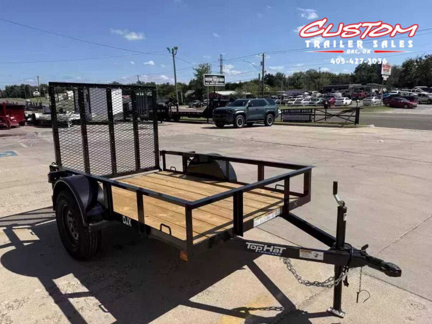 New #258590 2026 TOP HAT DJX 5 X 8 SINGLE AXLE ANGLE TOP 3.5K UTILITY W/ 48" RAMP GATE