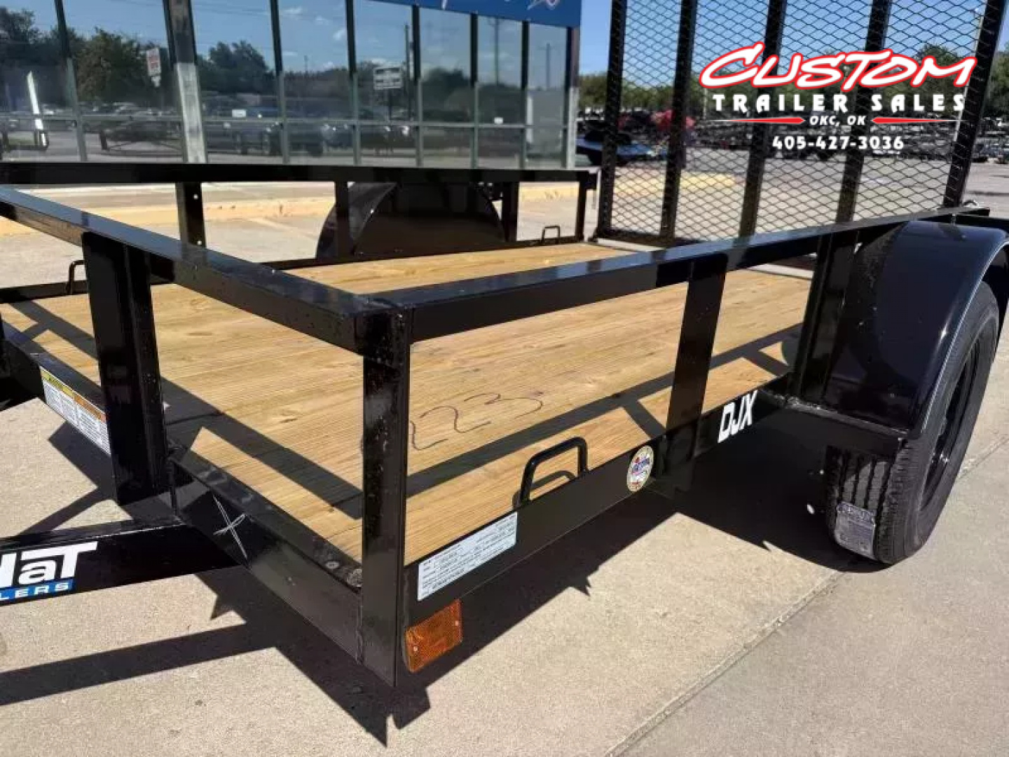 New #258590 2026 TOP HAT DJX 5 X 8 SINGLE AXLE ANGLE TOP 3.5K UTILITY W/ 48" RAMP GATE