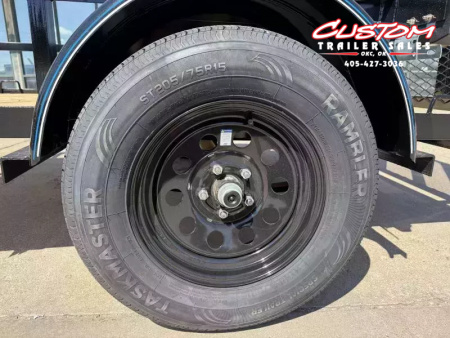 New #258590 2026 TOP HAT DJX 5 X 8 SINGLE AXLE ANGLE TOP 3.5K UTILITY W/ 48" RAMP GATE