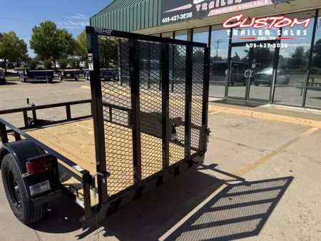 New #258590 2026 TOP HAT DJX 5 X 8 SINGLE AXLE ANGLE TOP 3.5K UTILITY W/ 48" RAMP GATE