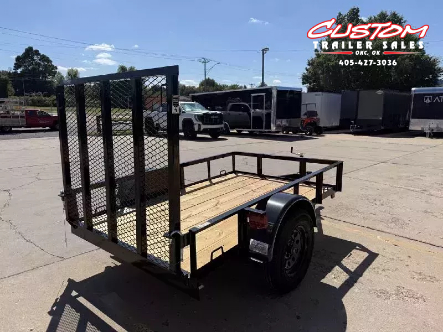 New #258592 2026 TOP HAT DJX 5 X 8 SINGLE AXLE ANGLE TOP 3.5K UTILITY W/ 48" RAMP GATE