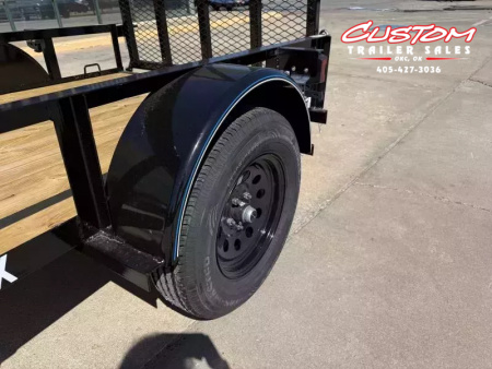 New #258592 2026 TOP HAT DJX 5 X 8 SINGLE AXLE ANGLE TOP 3.5K UTILITY W/ 48" RAMP GATE