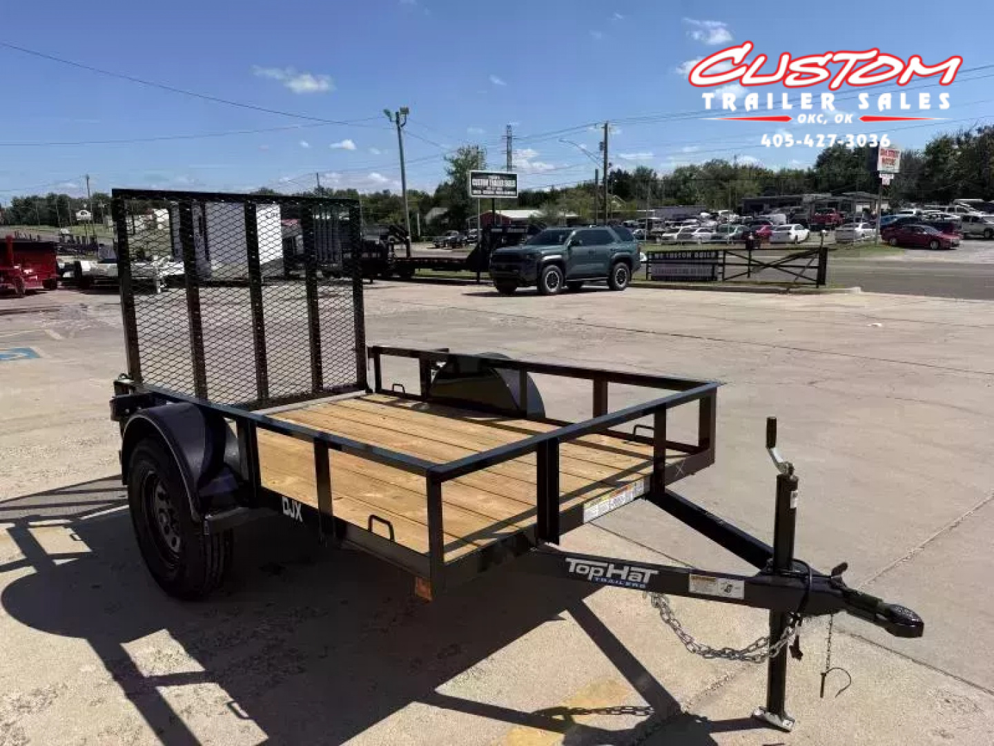 New #258593 2026 TOP HAT DJX 5 X 8 SINGLE AXLE ANGLE TOP 3.5K UTILITY W/ 48" RAMP GATE