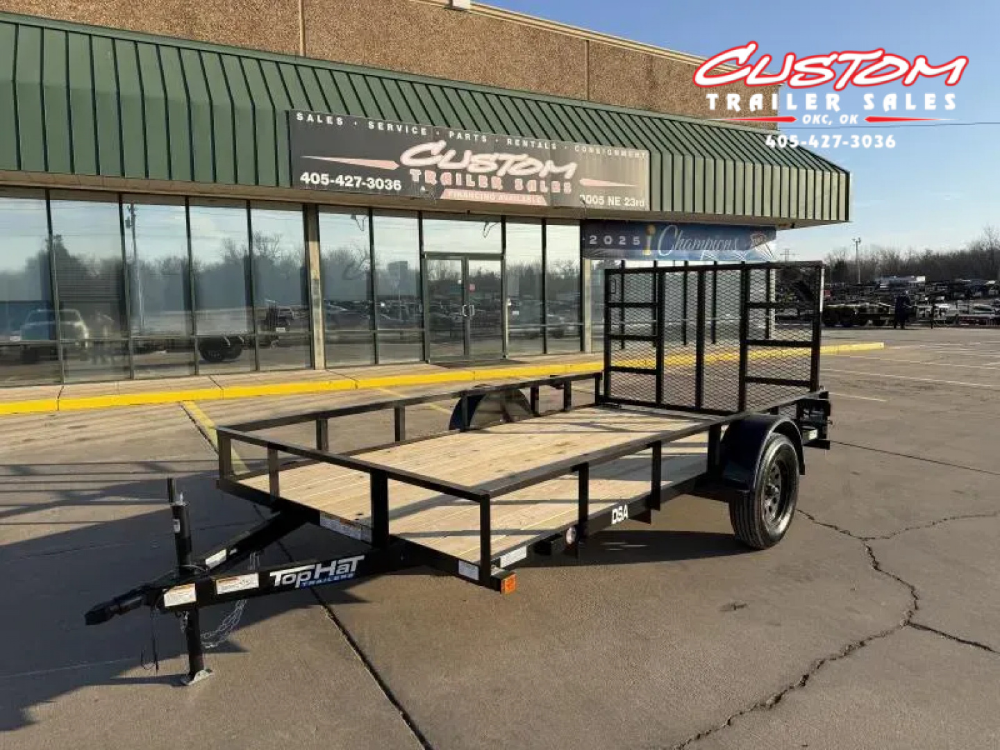 New #258658 2026 TOP HAT DSA 12 X 77 SINGLE AXLE ANGLE TOP 3.5K UTILITY W/ RAMP GATE