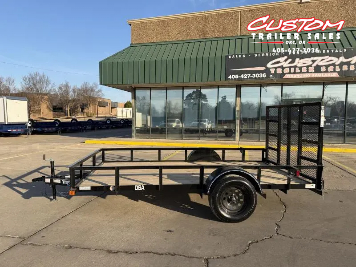 New #258658 2026 TOP HAT DSA 12 X 77 SINGLE AXLE ANGLE TOP 3.5K UTILITY W/ RAMP GATE