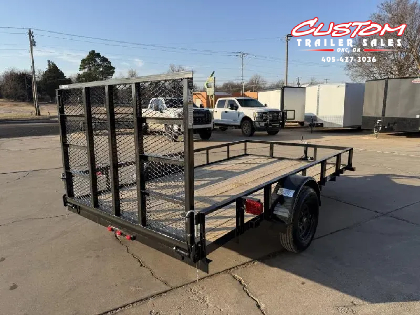 New #258658 2026 TOP HAT DSA 12 X 77 SINGLE AXLE ANGLE TOP 3.5K UTILITY W/ RAMP GATE