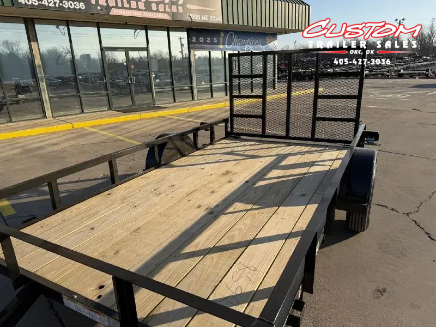 New #258658 2026 TOP HAT DSA 12 X 77 SINGLE AXLE ANGLE TOP 3.5K UTILITY W/ RAMP GATE