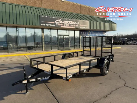 New #258658 2026 TOP HAT DSA 12 X 77 SINGLE AXLE ANGLE TOP 3.5K UTILITY W/ RAMP GATE