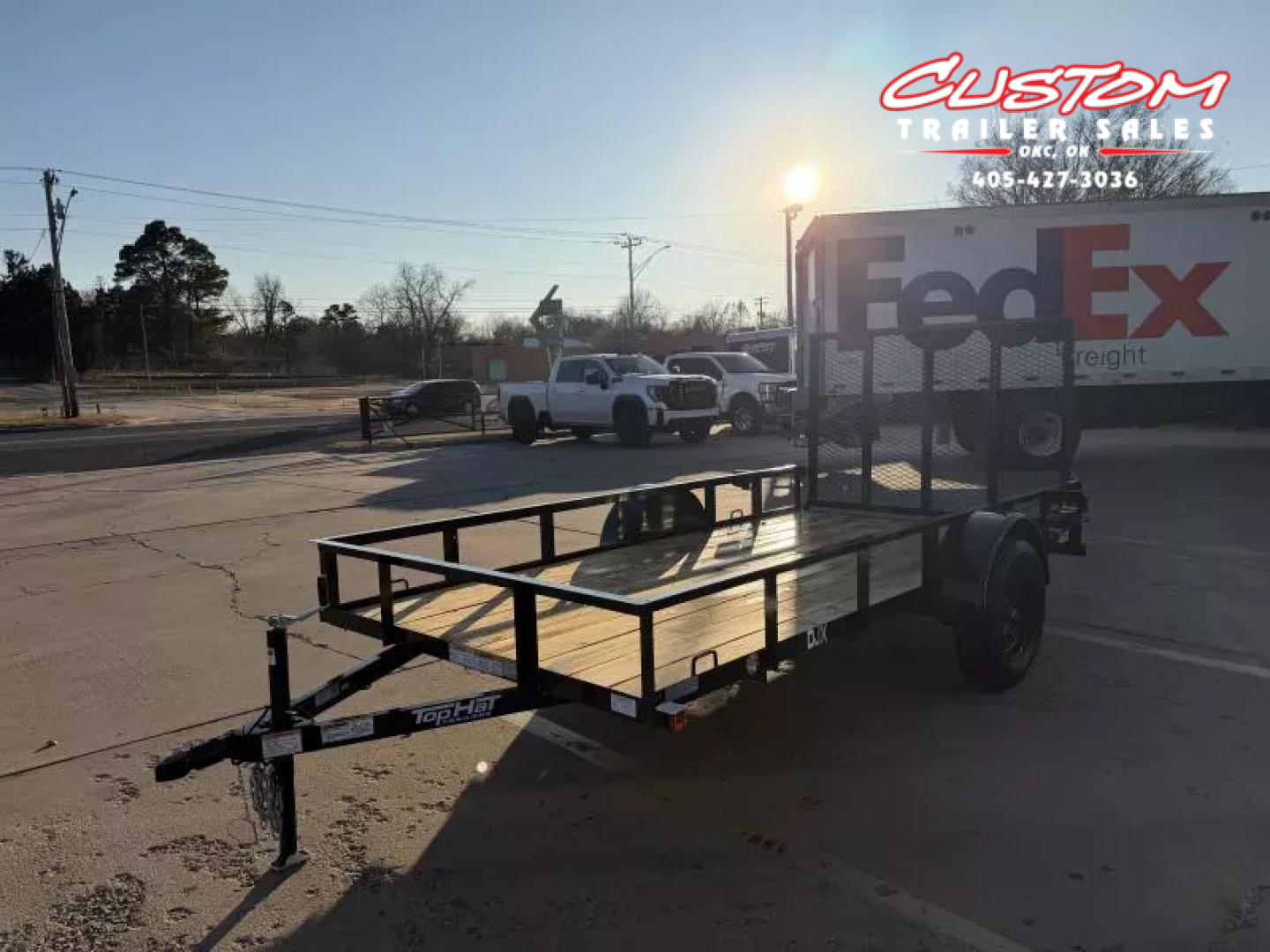 New #258736 2026 TOP HAT DJX 6 X 12 SINGLE AXLE ANGLE TOP 3.5K UTILITY W/ 48" RAMP GATE